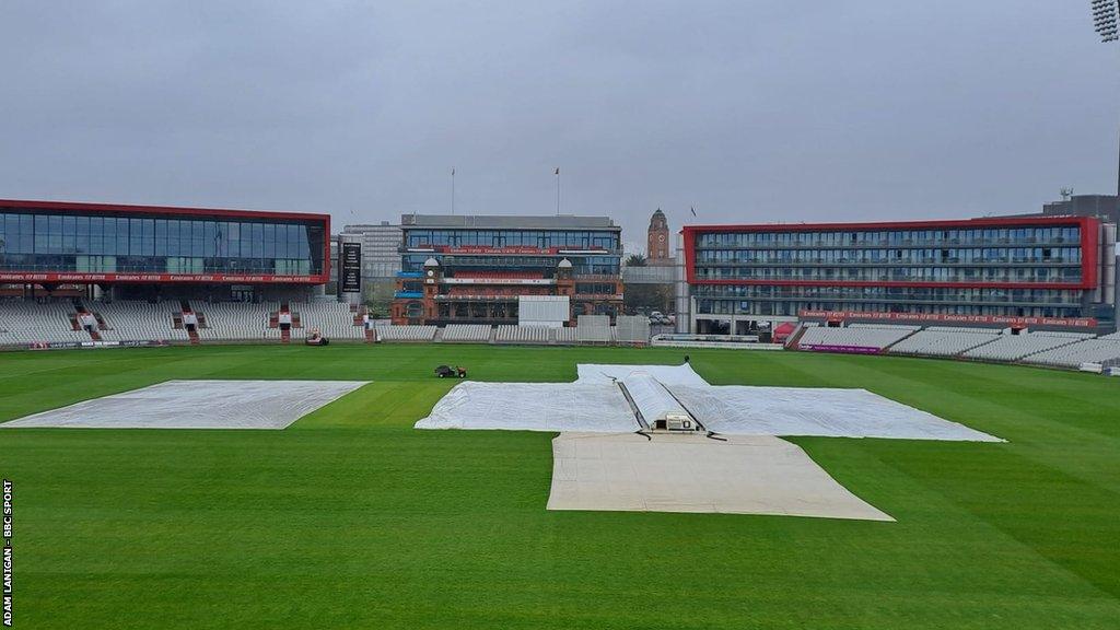 As on Friday, the covers remained on all day on Monday in Manchester