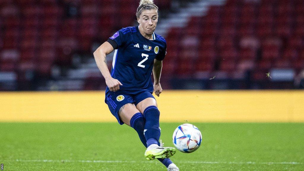 Nicola Docherty playing for Scotland