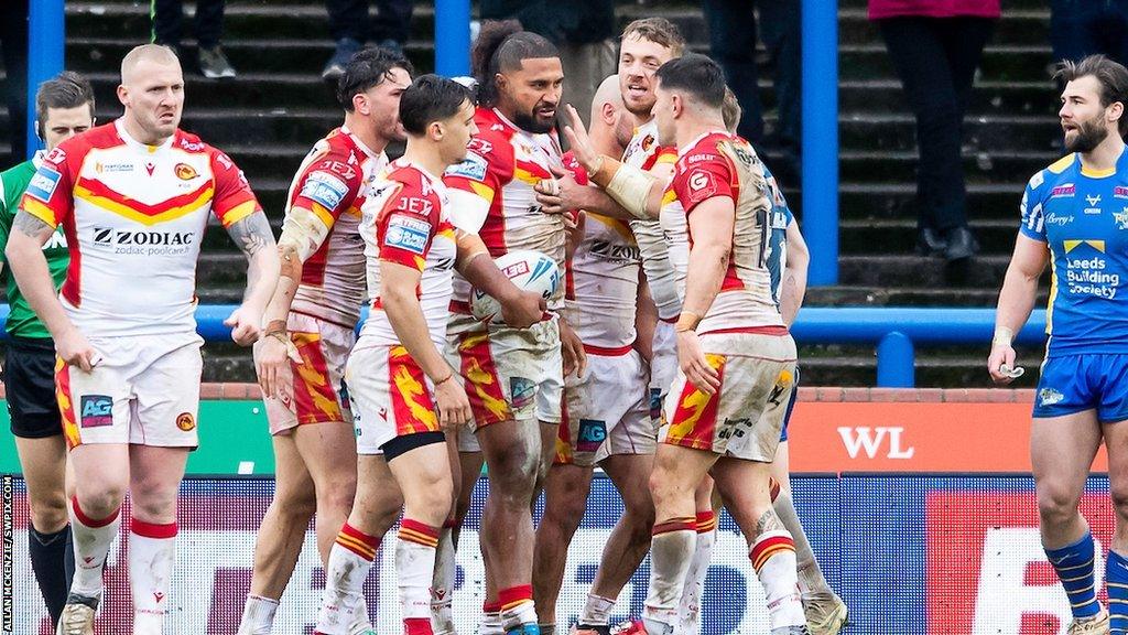 Big Tongan Chris Satae's try at Headingley was his first for Catalans Dragons