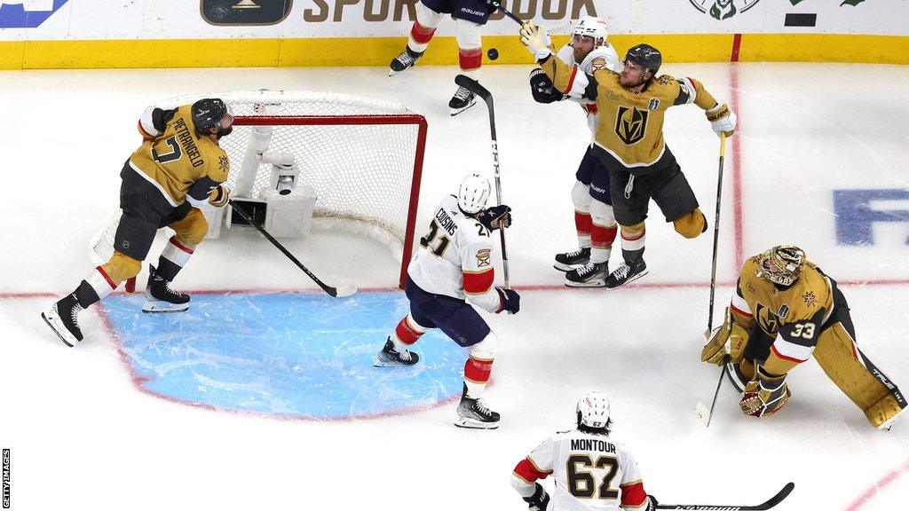 Las Vegas Golden Knights against Florida Panthers in the opening match of the 2023 Stanley Cup final