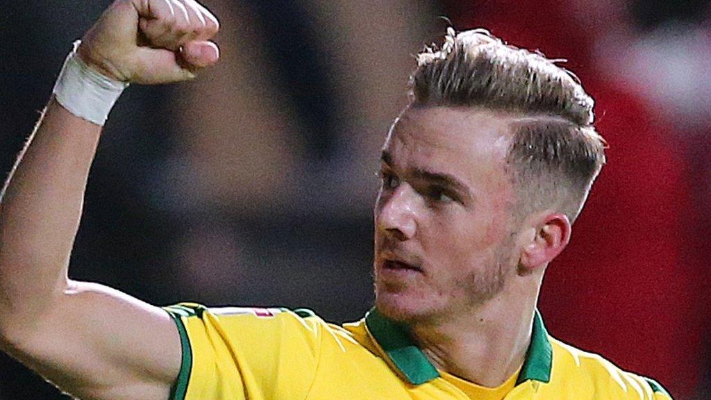 James Maddison celebrates scoring a goal