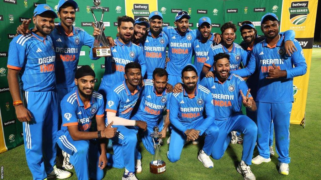 India with the ODI series trophy