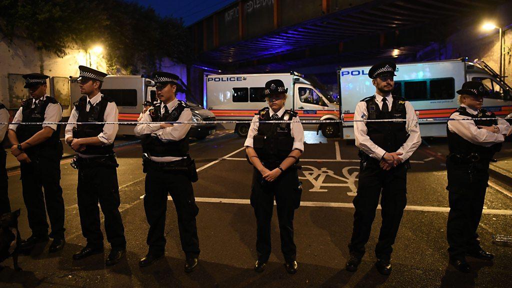 Police guarding mosque