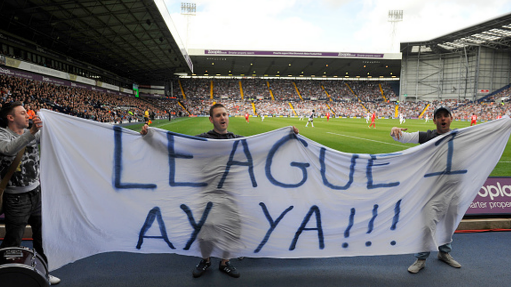 West Brom fans taunt their local rivals after Wolves are relegated to League One in 2013