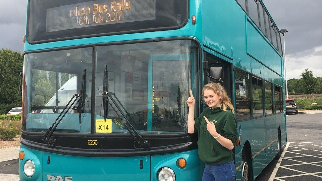 Liv with her local bus