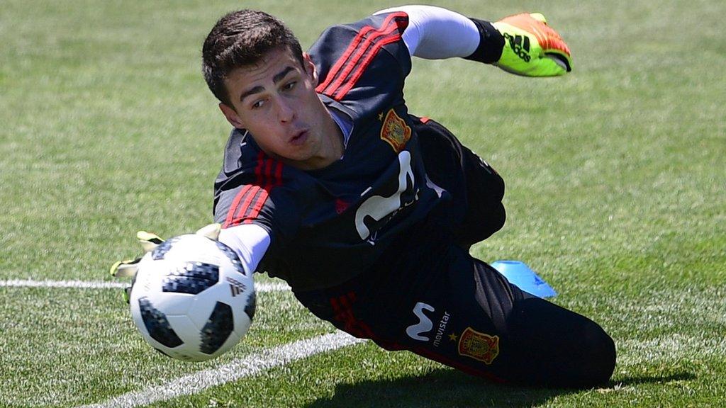 Goalkeeper Kepa Arrizabalaga attends a training session