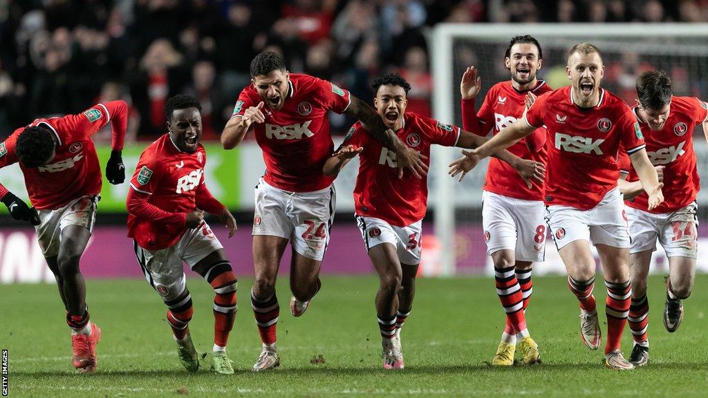 Charlton players celebrate