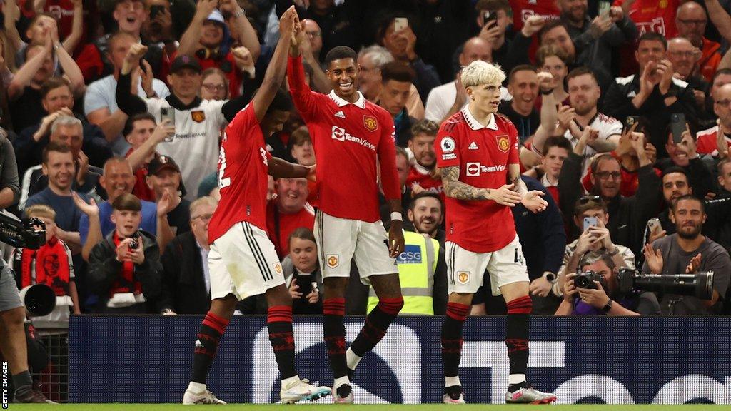 Marcus Rashford celebrates