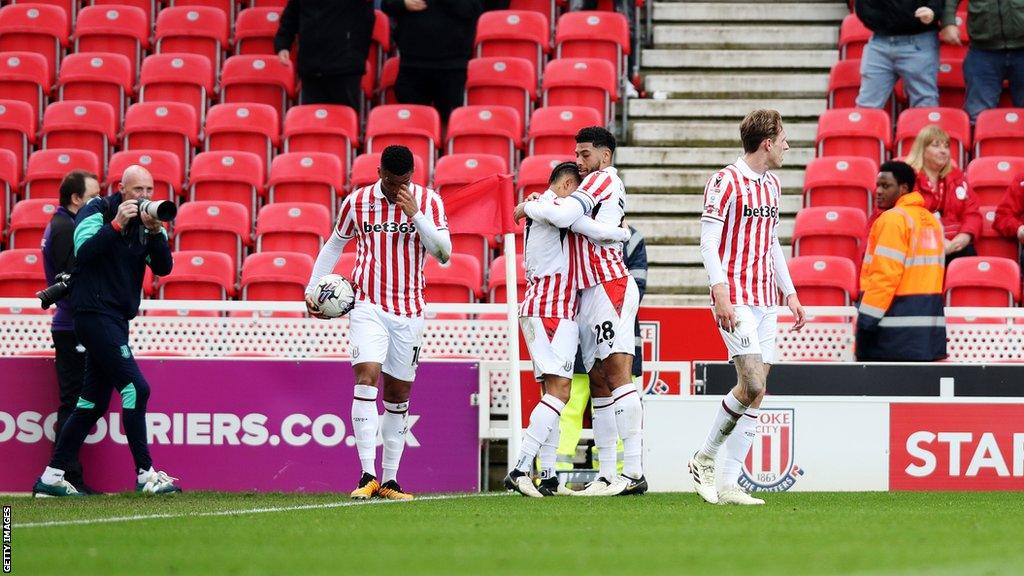 Stoke City players celebrate