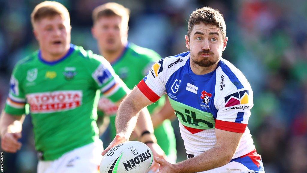 Adam Clune in action for Newcastle Knights