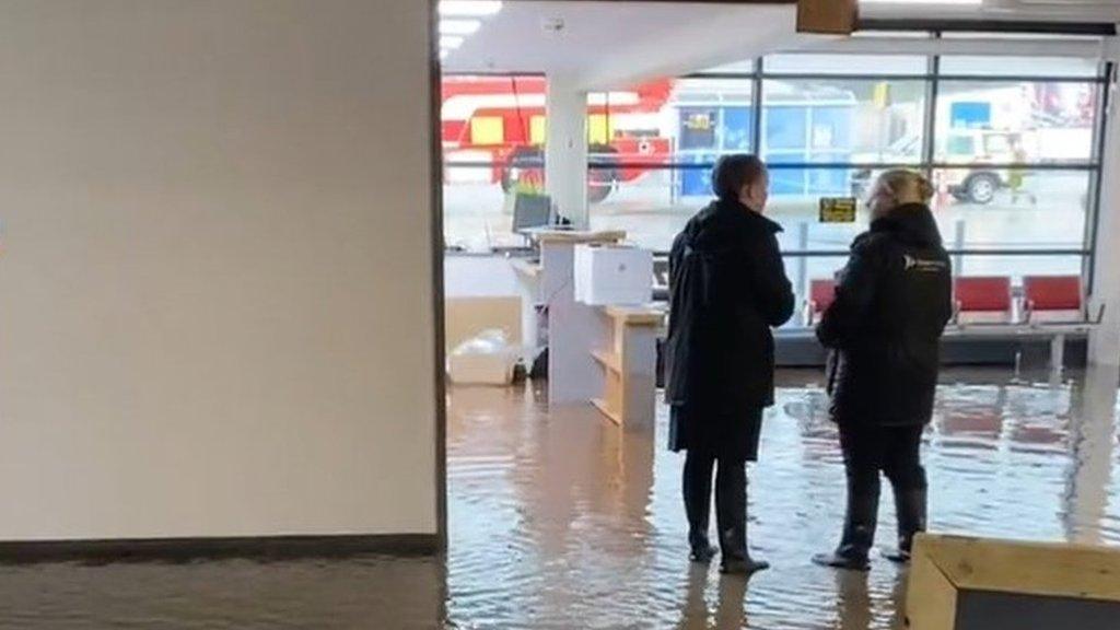 Flooding at Exeter Airport