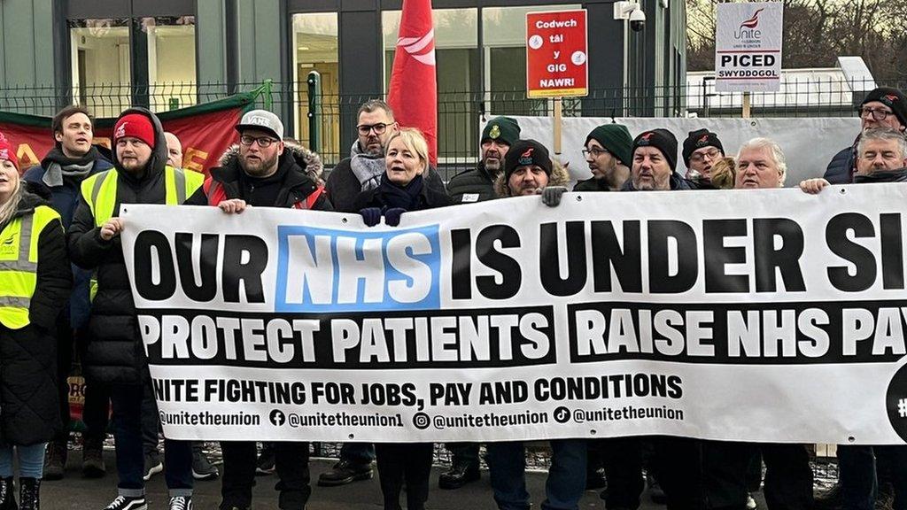 The Cardiff picket line on Monday morning