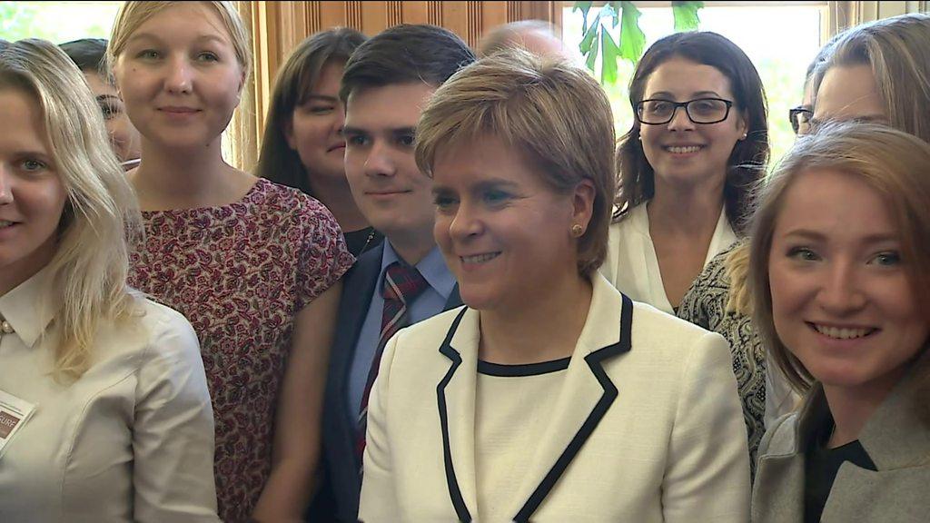 Nicola Sturgeon met students at Stanford University