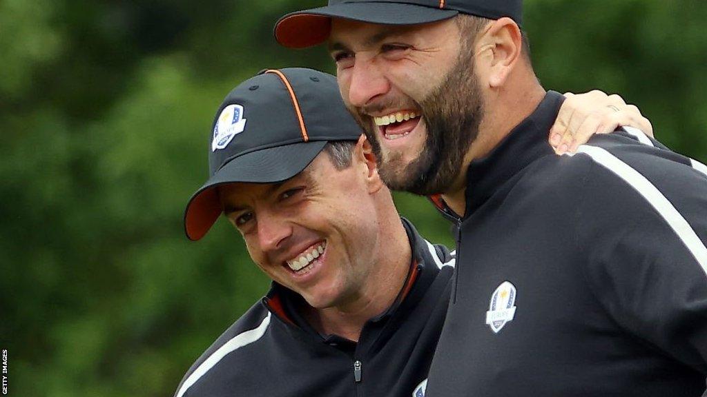 Rory McIlroy and Jon Rahm at the Ryder Cup