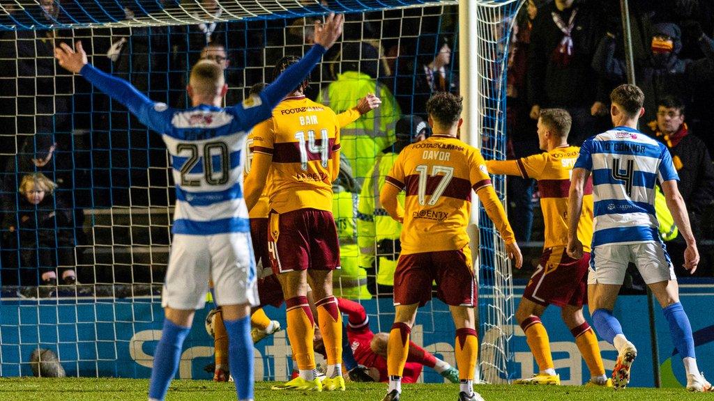 Greenock Morton celebrate against Motherwell