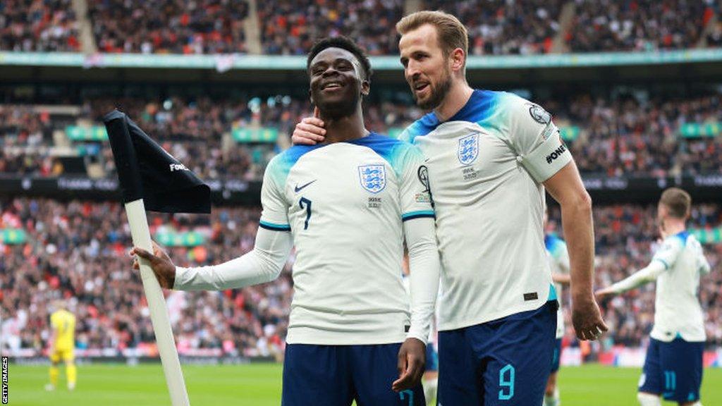 Harry Kane and Bukayo Saka score for England