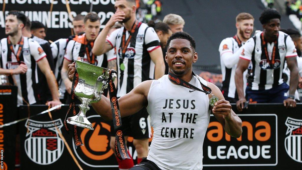 Tristan Abrahams in action for Grimsby Town