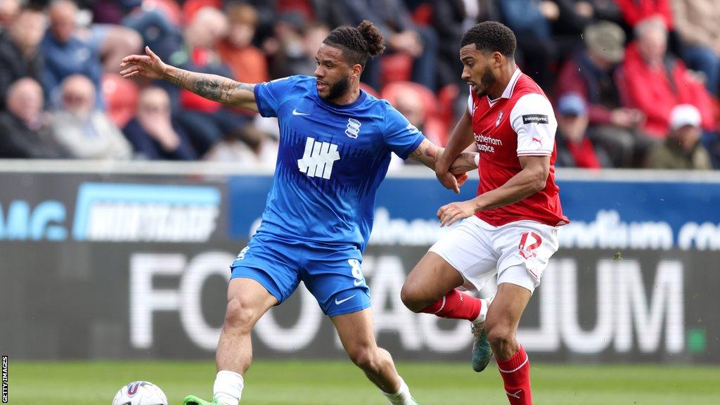 Birmingham City in action against Rotherham United