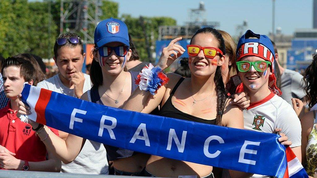 Fans in the fan zone in Paris