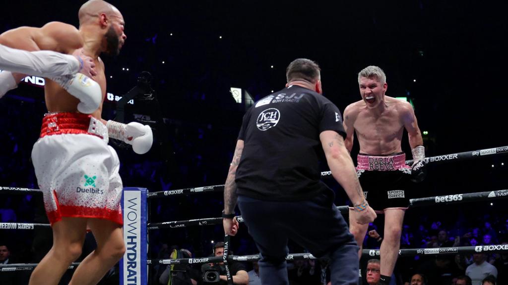 Liam Smith celebrates