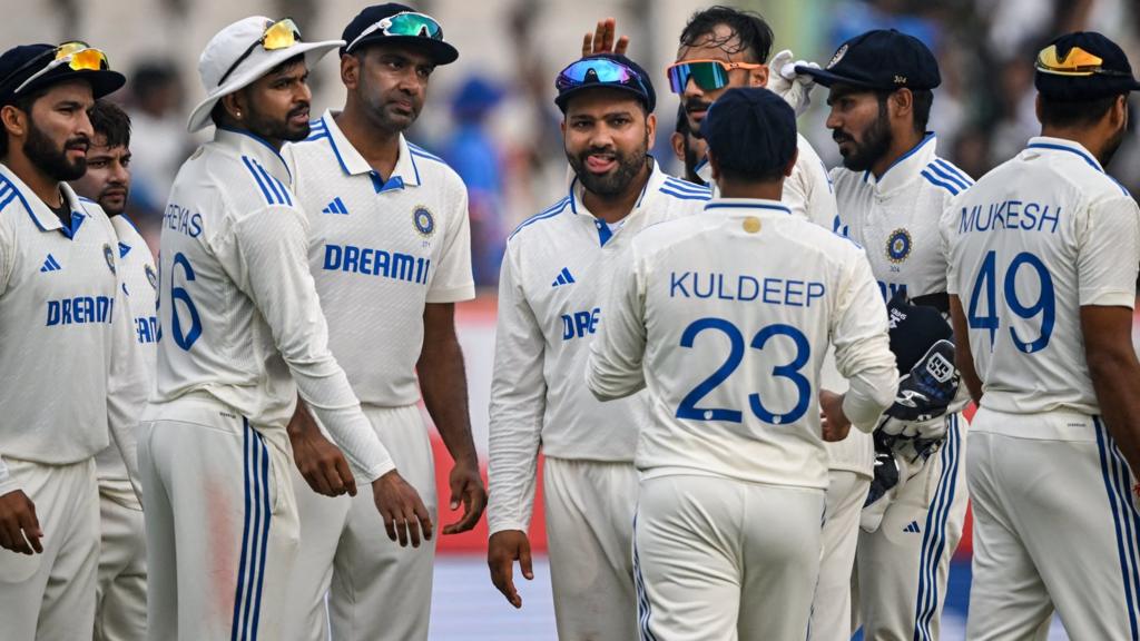 India players celebrate a wicket