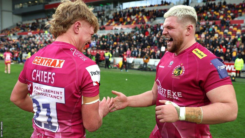 Will Becconsall and James Kenny celebrate