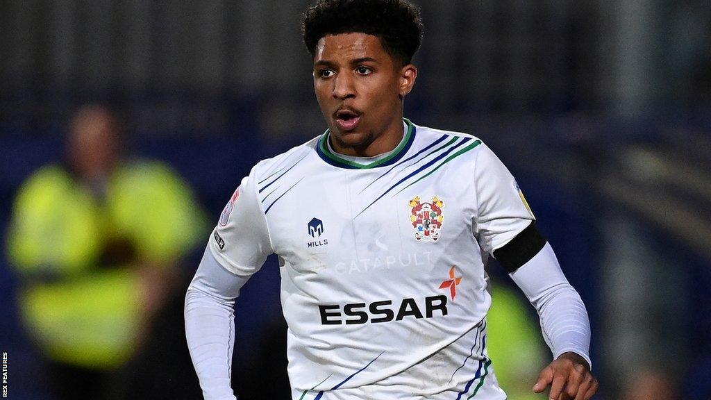 Ethan Bristow in action for Tranmere Rovers