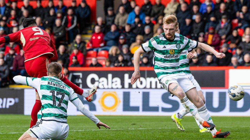 Celtic dropped points for the first time in six Scottish Premiership games when they drew at Pittodrie