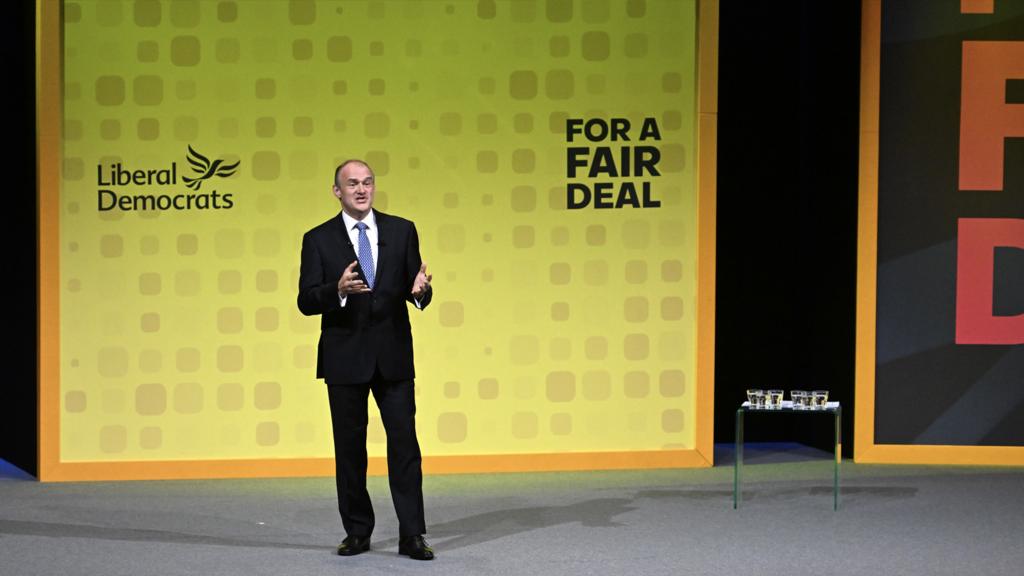 Ed Davey speaking at Lib Dem party conference, Sept 2023