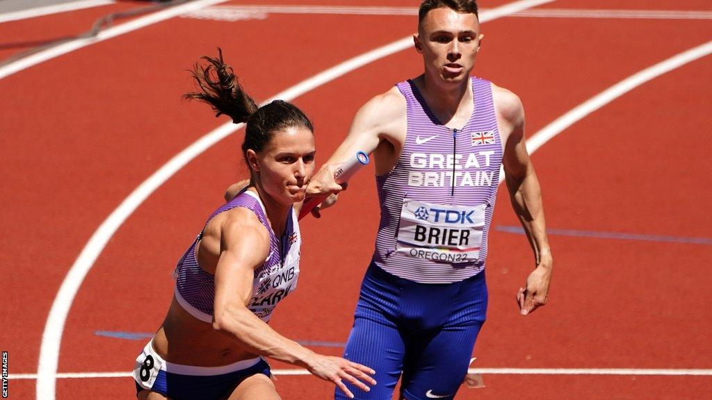 Zoey Clark (left) running for GB