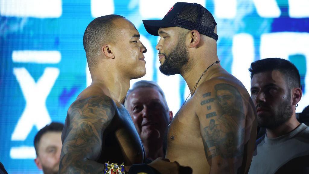 Fabio Wardley and Frazer Clarke stand face-to-face