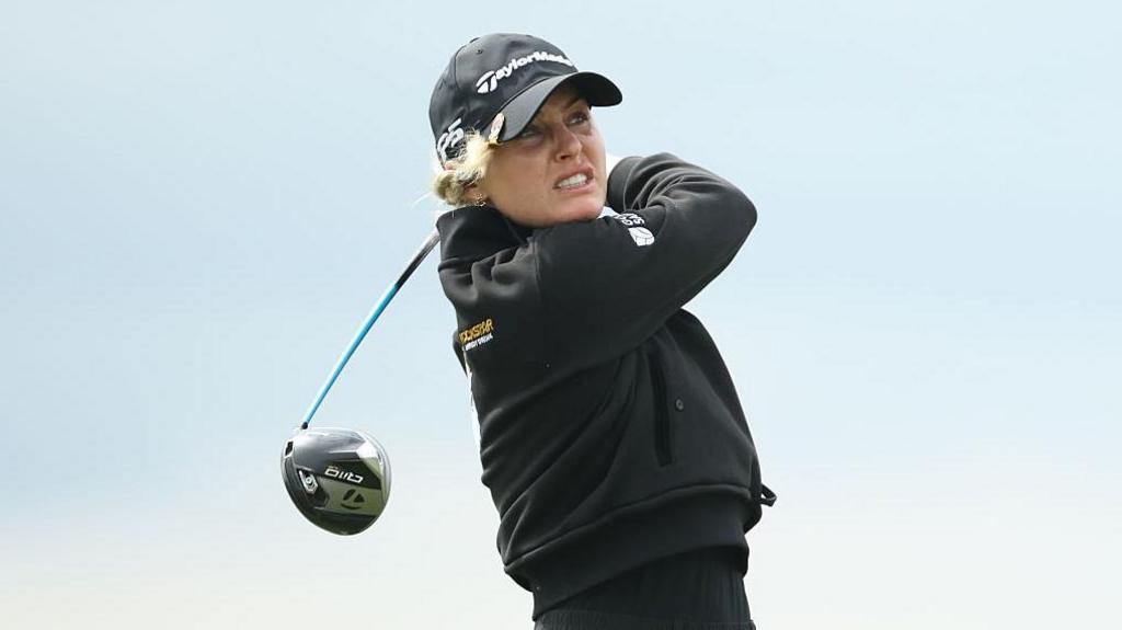 Charley Hull hitting a shot