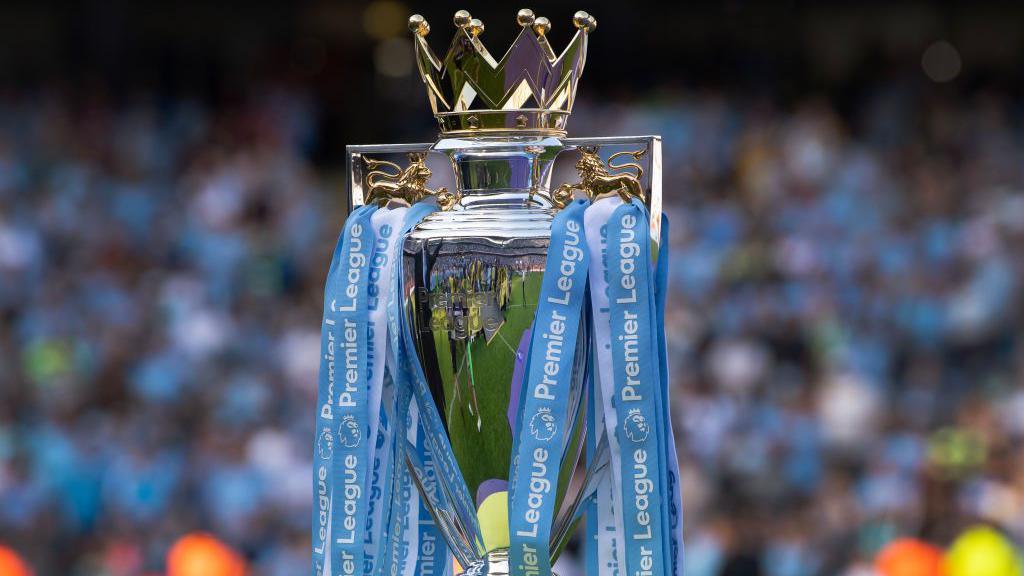The Premier League trophy