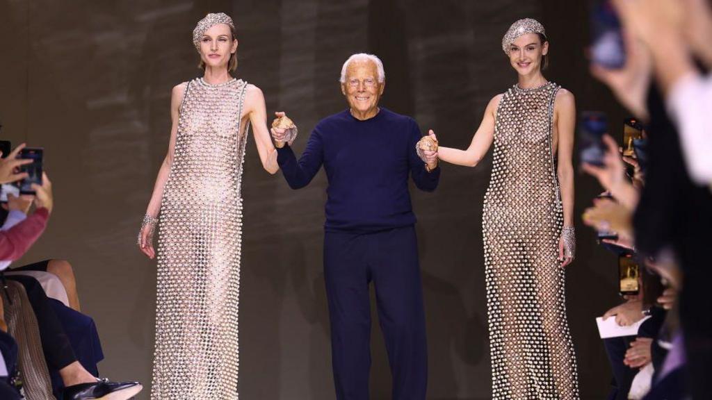 Giorgio Armani at Paris Fashion week in June 2024