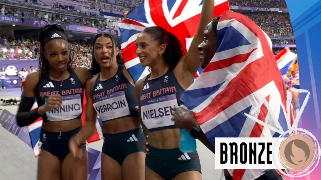 Team GB win bronze & set new British record in women's 4x400m relay