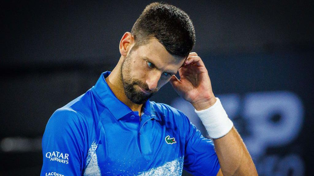 Novak Djokovic in action at a tournament in Brisbane