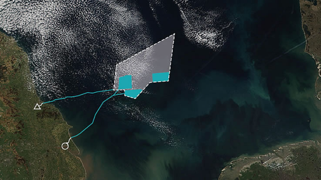 The location of the Dogger Bank wind farm in the North Sea 