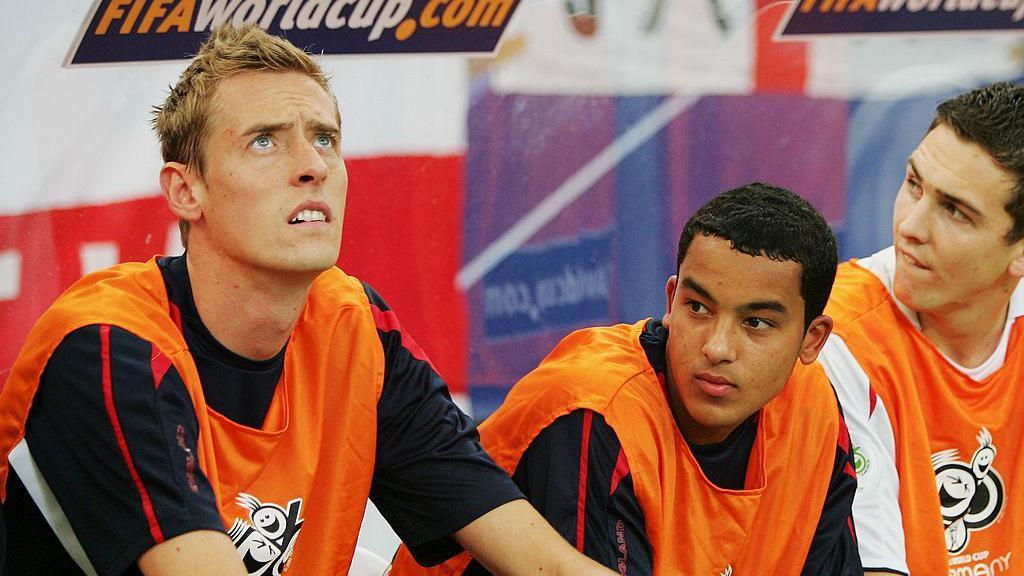 Peter Crouch, Theo Walcott and Stewart Downing at the 2006 World Cup