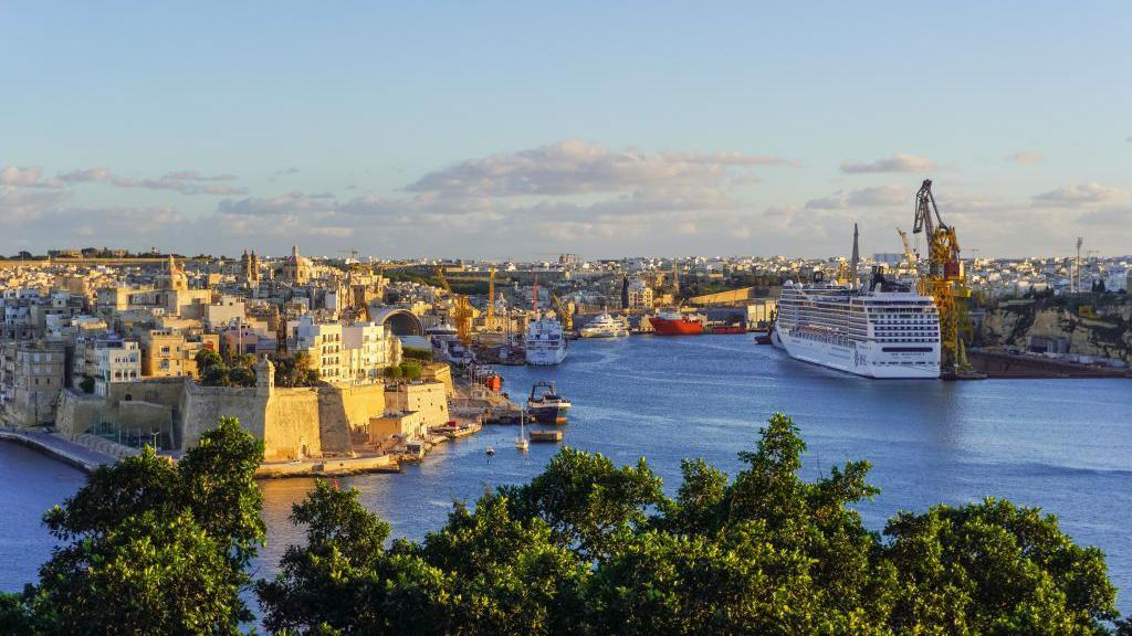 A general view of the Grand Harbour from Upper Barrakka Gardens in Valletta, Malta, on December 22, 2024