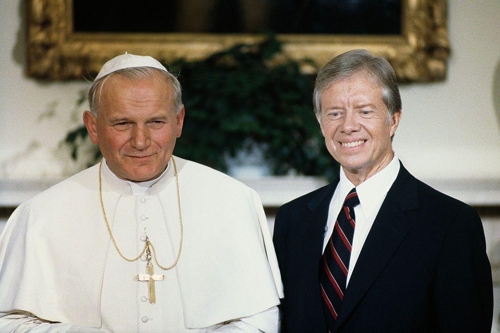 Pope John Paul II and President Jimmy Carter at the White House in 1979