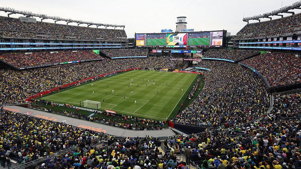 Gillette Stadium full of Brazil and France fans