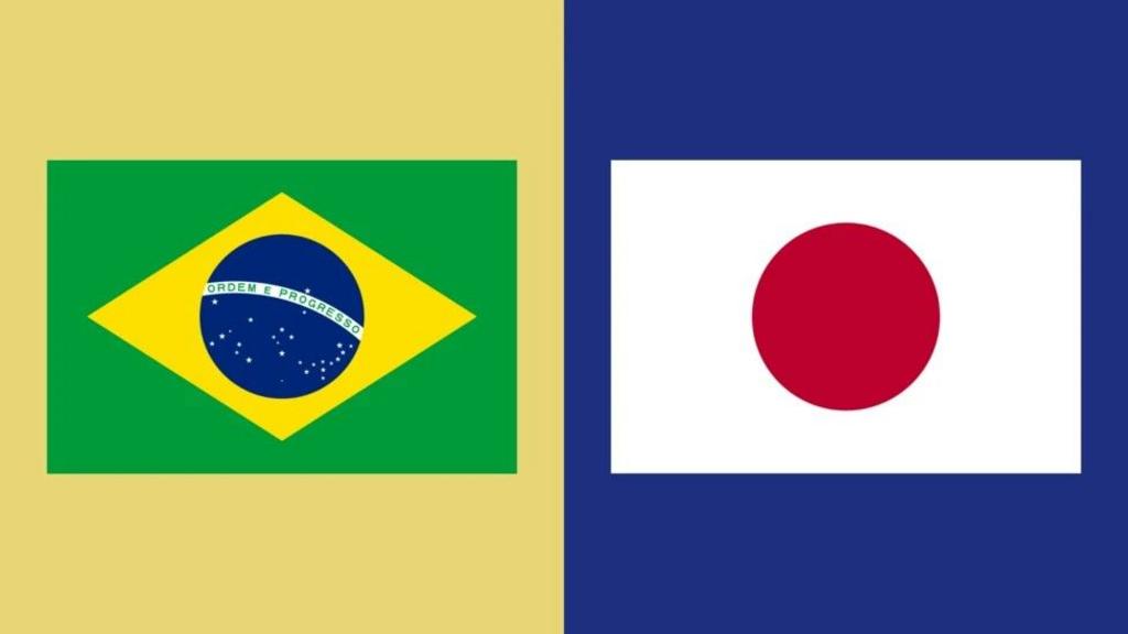 Brazil flag and Japan flag