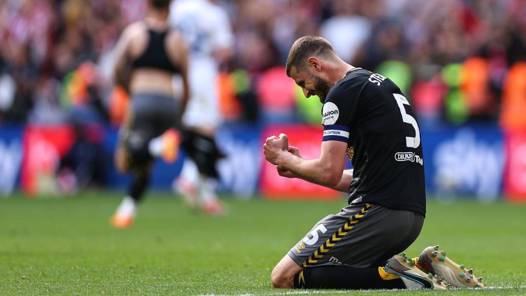 Jack Stephens of Southampton celebrates at full time