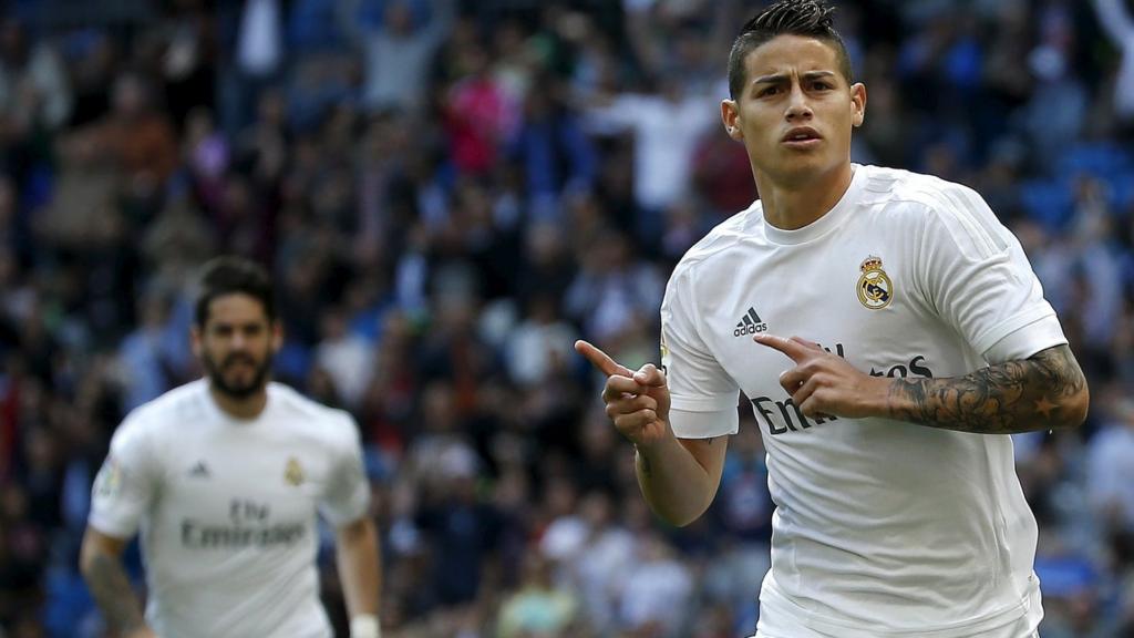 James Rodriguez celebrates