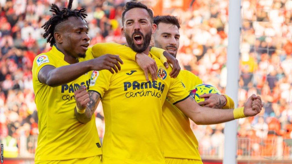 Villarreal players celebrate