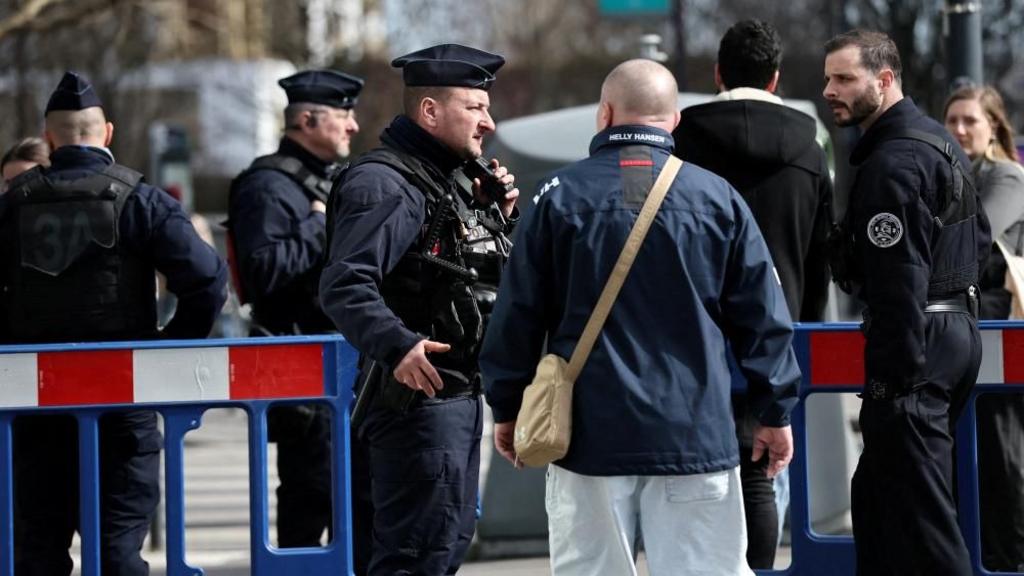 French police secure the area 