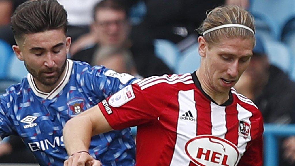 Alex Hartridge playing for Exeter