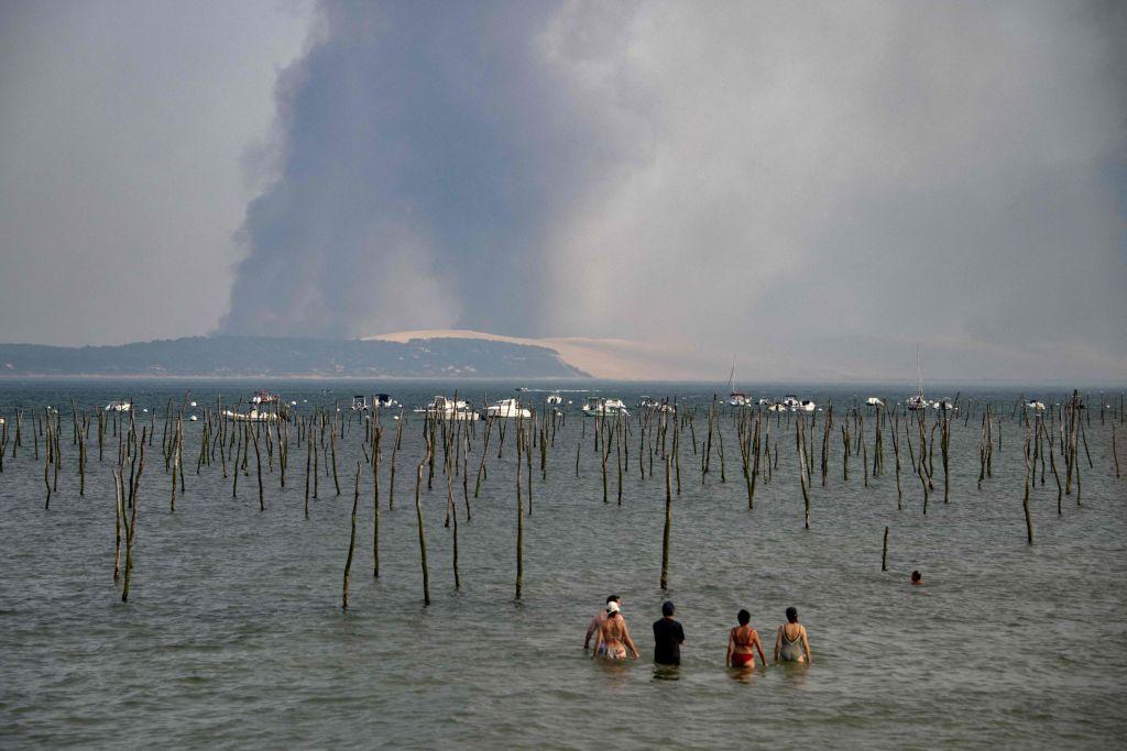 Five camping sites had to be evacuated because of a forest fire near La Teste, in southern France, in July