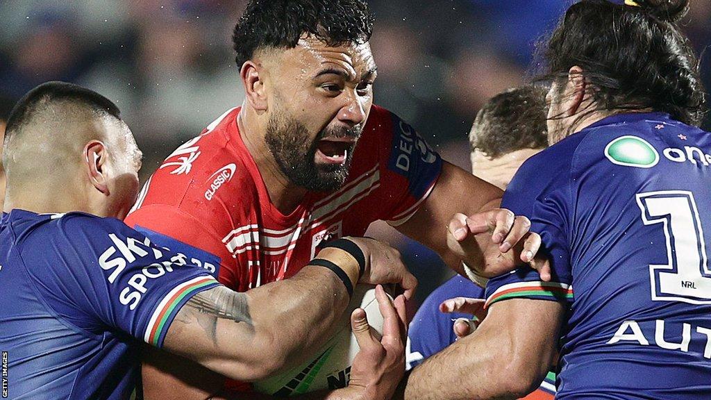 Zane Musgrove in action for St George Illawarra Dragons