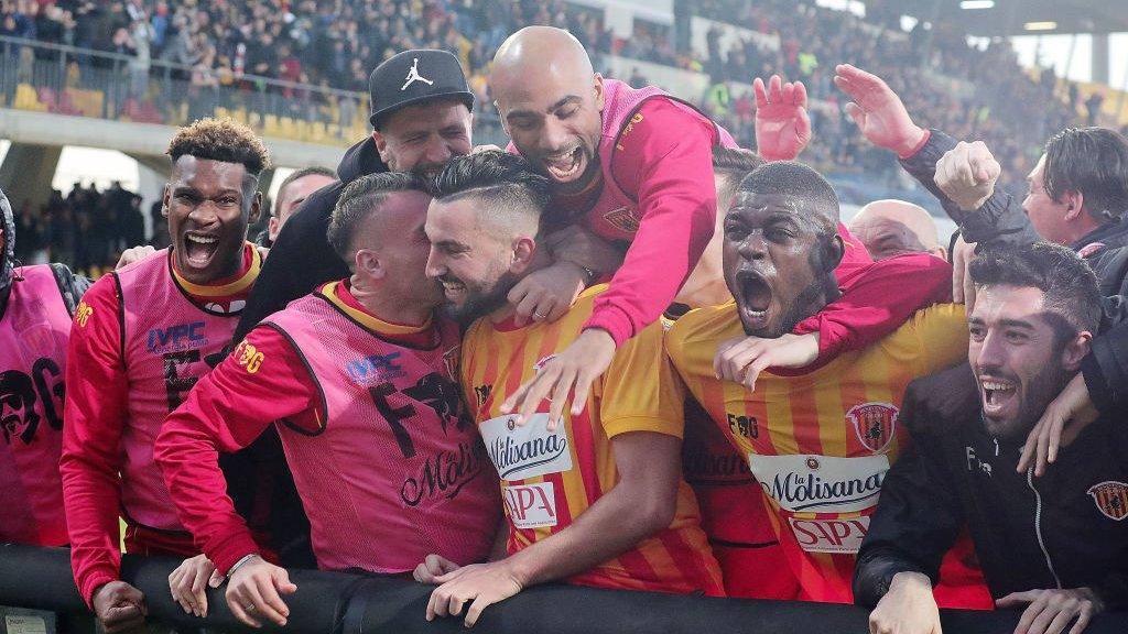 Benevento celebrate their latest win